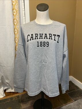 Carhartt Gray Crewneck Sweatshirt with Bold Logo